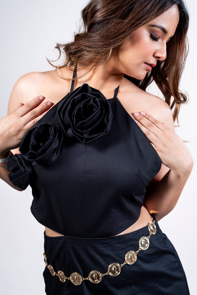 Black Rose One Piece - Vibes and Petals