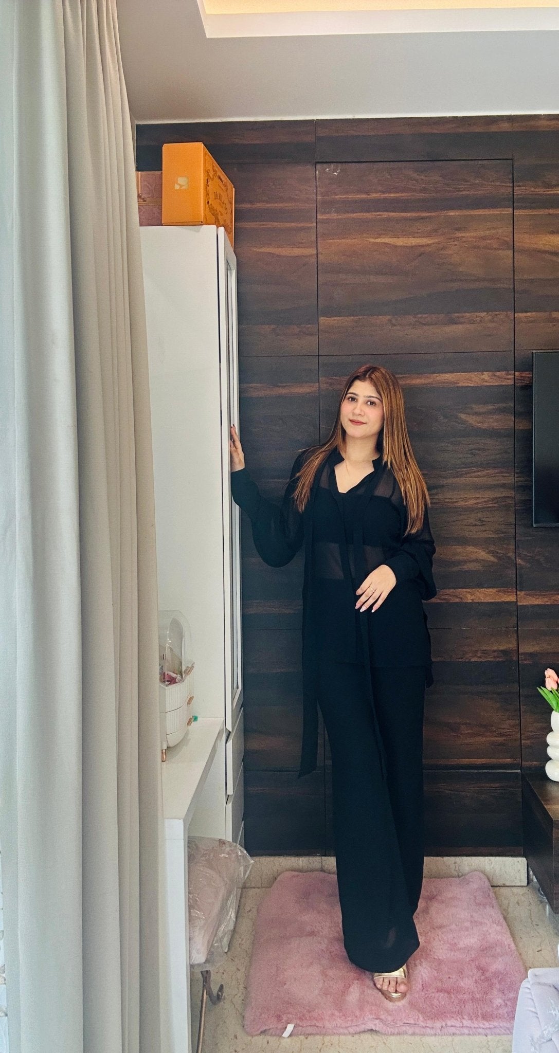 Midnight Sheer Black 3 - Piece Co - ord Set - Vibes and Petals