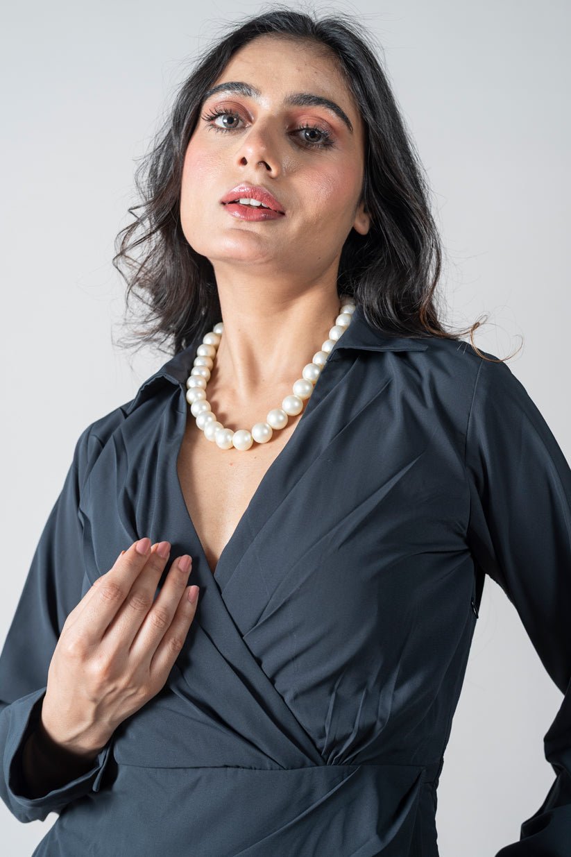 Overlap A Line Mini Dress - Vibes and Petals