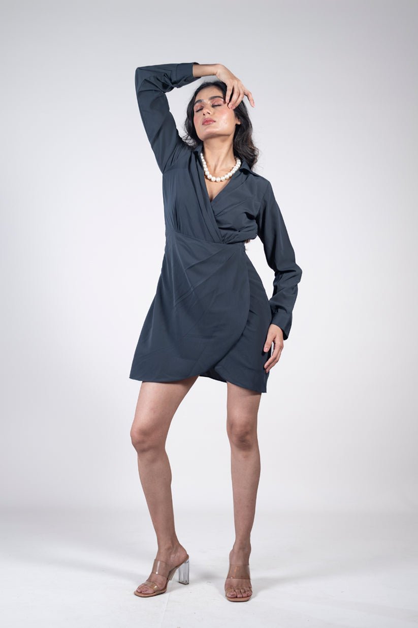 Overlap A Line Mini Dress - Vibes and Petals