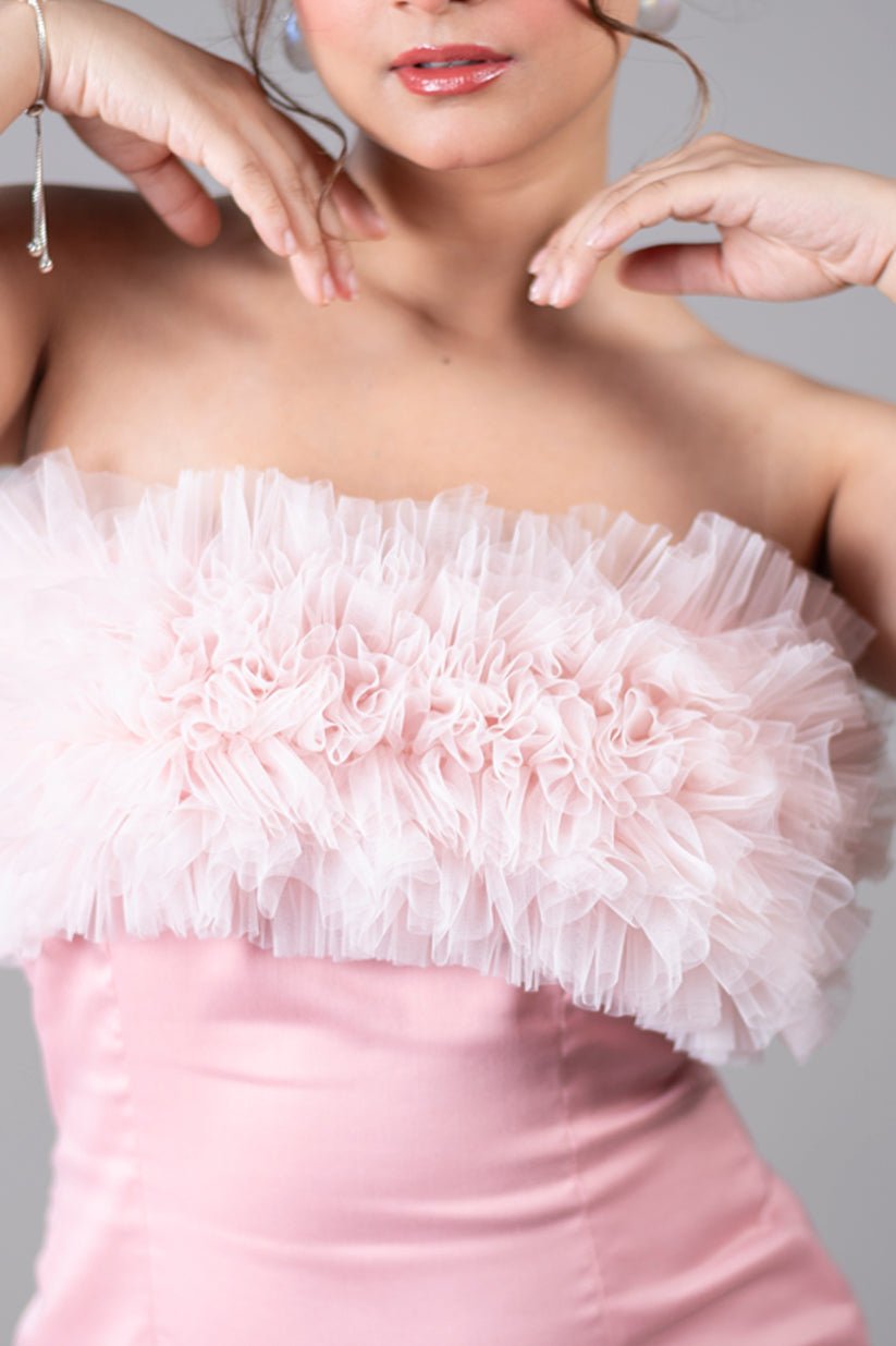 Pink Rose Ruffle Mini Dress - Vibes and Petals