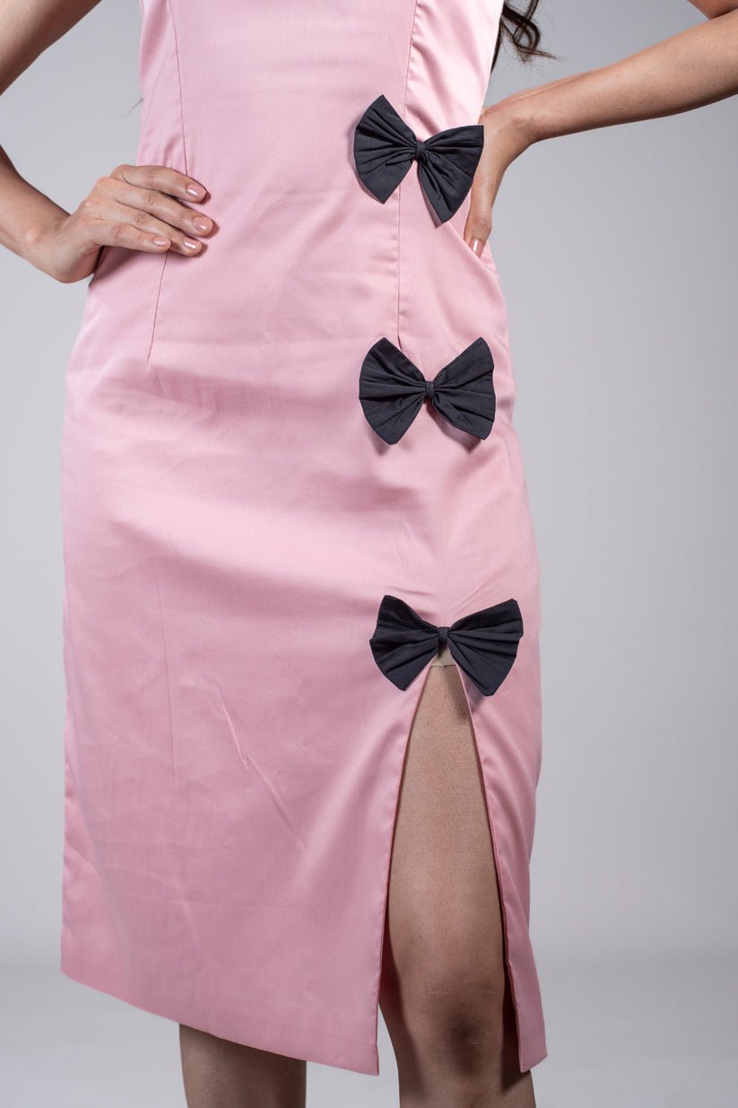 Rosy Hue Bow Dress - Vibes and Petals