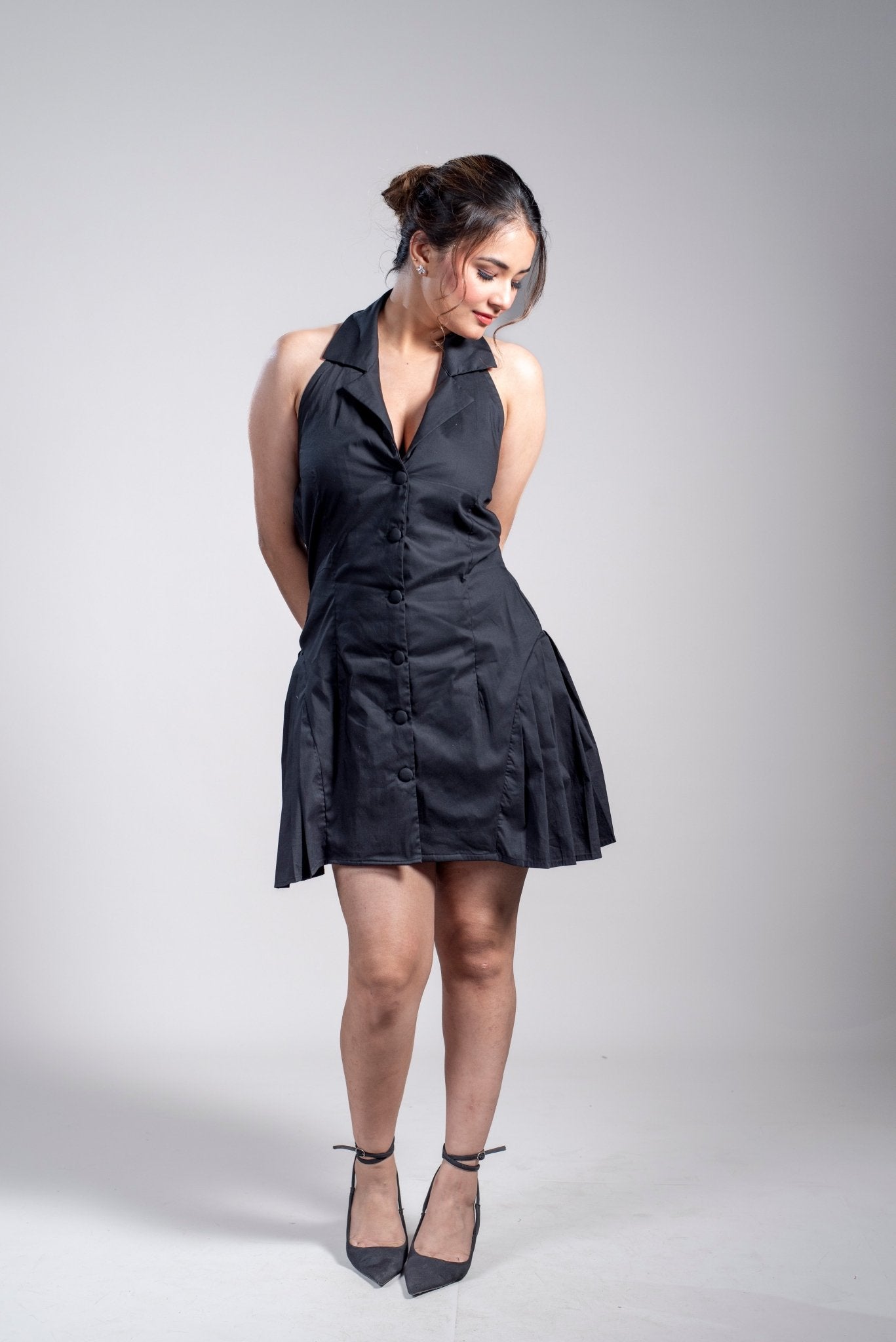 Shirt Collar Mini Dress - Vibes and Petals