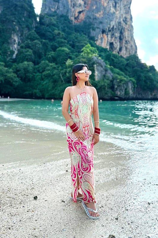 Slim - Fit Straight Cut Maxi - Vibes and Petals