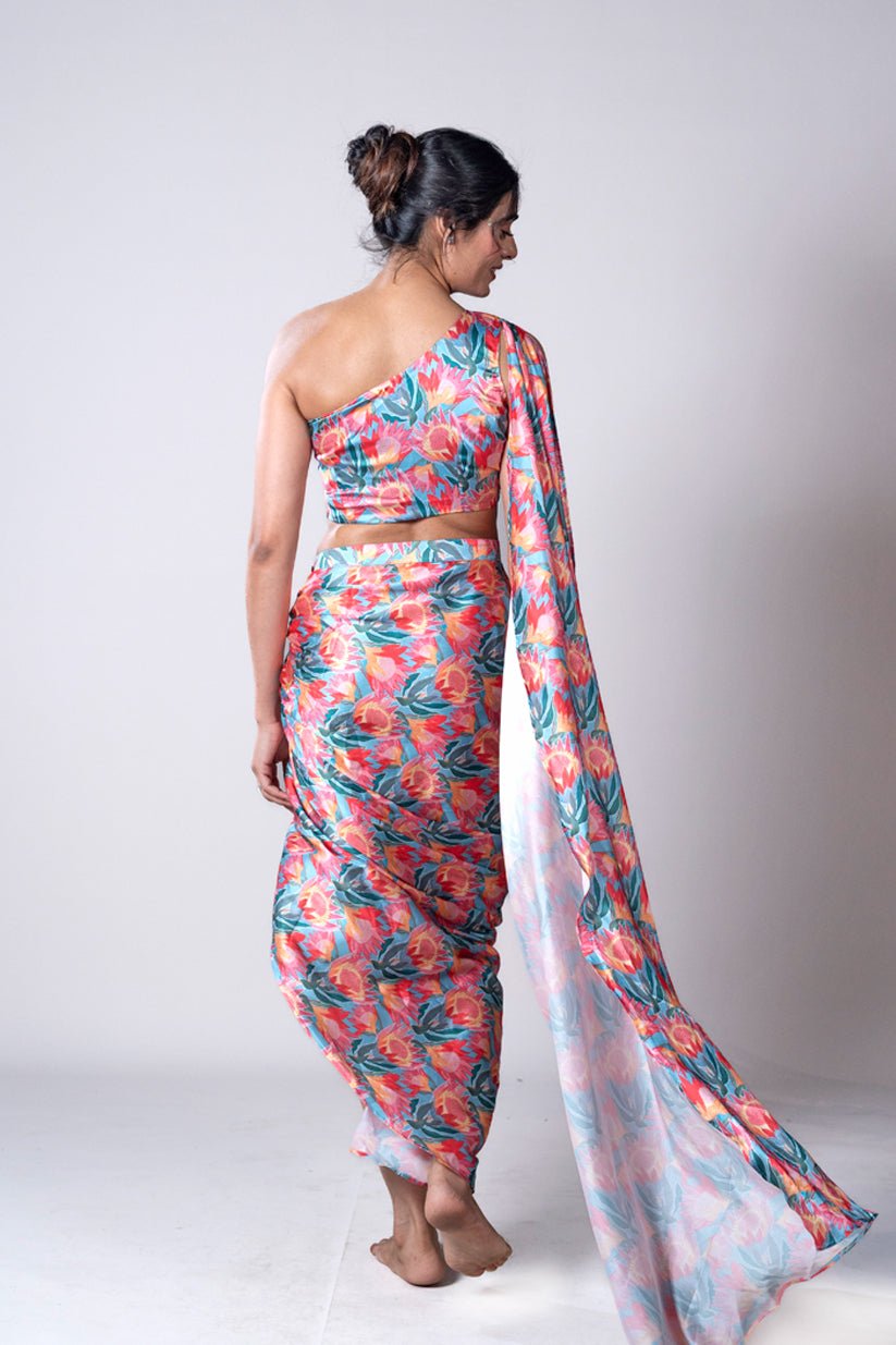 Tropical Floral Skirt And One Shoulder Top - Vibes and Petals