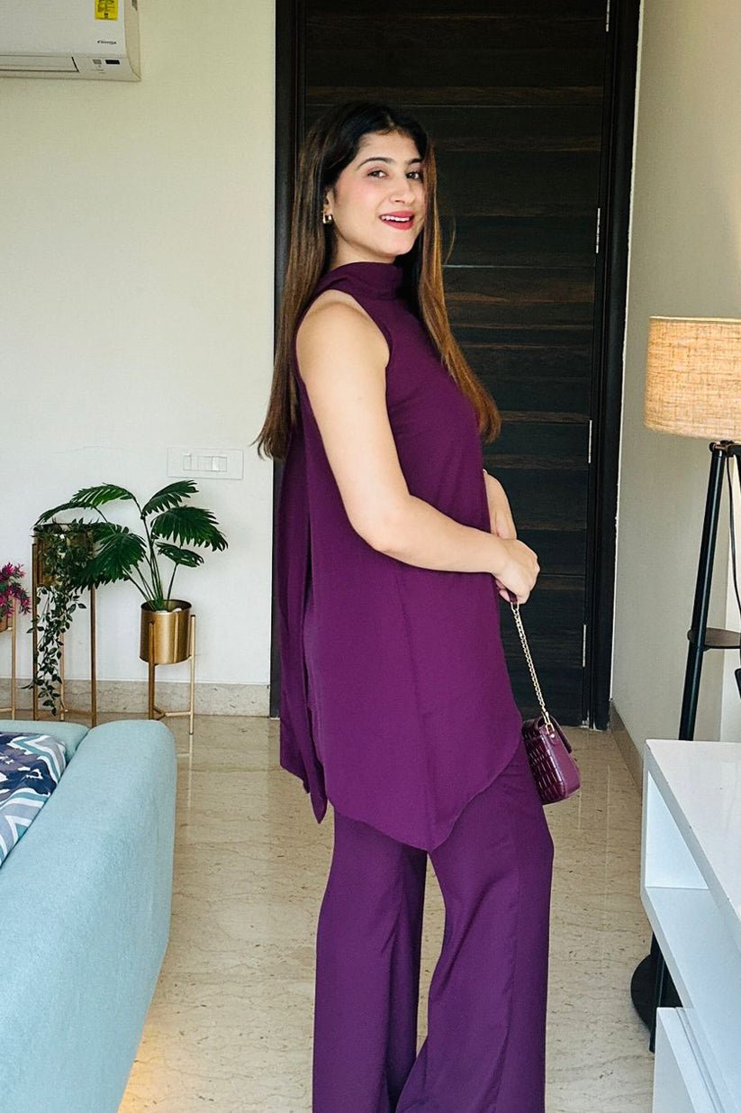 Wine Co - ord Set - Vibes and Petals