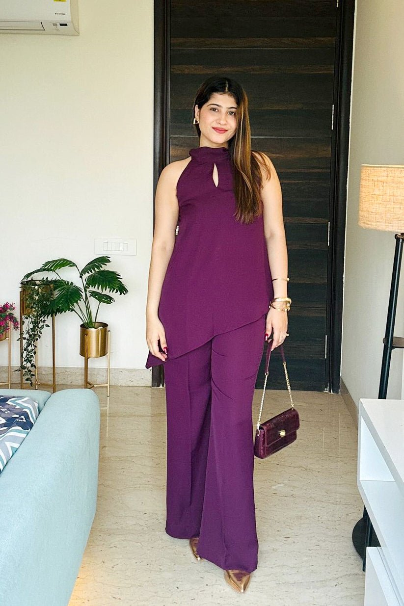 Wine Co - ord Set - Vibes and Petals