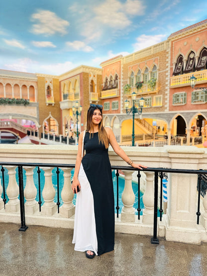 Black & White Panel Maxi Dress - Vibes and Petals