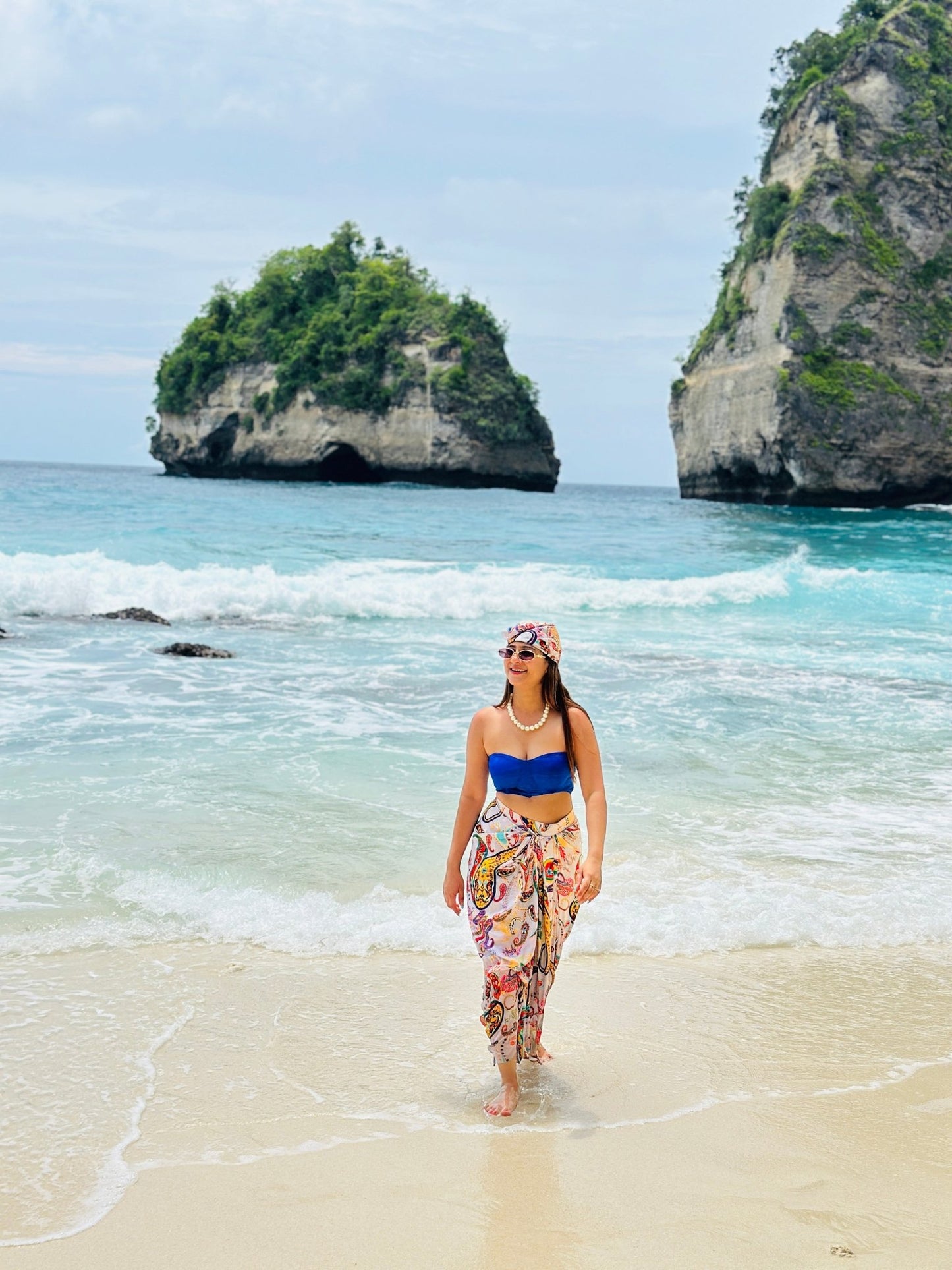 Sapphire Blue & High - Quality Satin Paisley 2 - Piece Set - Vibes and Petals