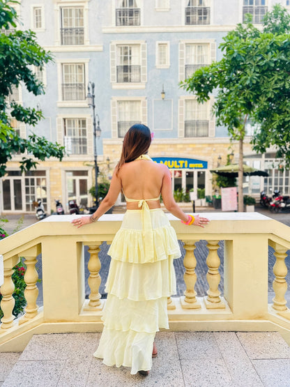 The Lemon Yellow High - Low Set - Vibes and Petals