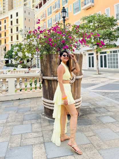 The Lemon Yellow High - Low Set - Vibes and Petals