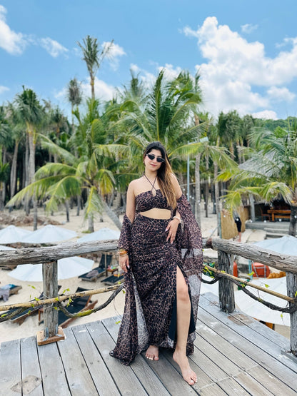 The "Wildest Dreams" 3 - Piece Resort Set – Dark Leopard - Vibes and Petals